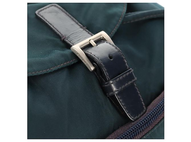 Zaino PRADA in nylon blu argento Auth 157773 - vista 18