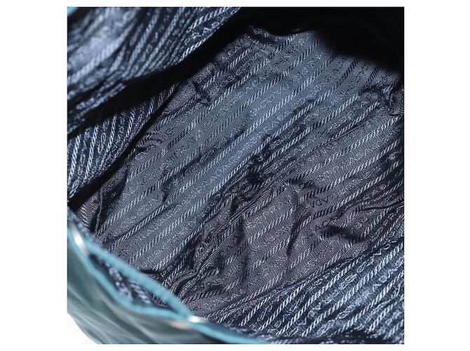 Zaino PRADA in nylon blu argento Auth 157773 - vista 21