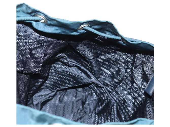 Zaino PRADA in nylon blu argento Auth 157773 - vista 22
