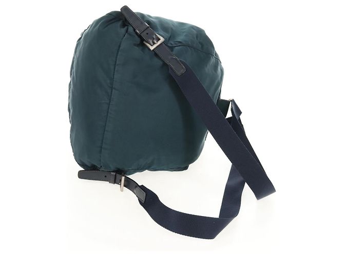 Zaino PRADA in nylon blu argento Auth 157773 - vista 7