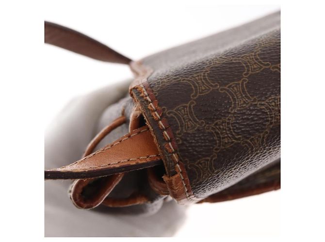Céline CELINE Macadam Canvas Shoulder Bag PVC Leather Brown Gold Auth bs31810 Golden - view 14