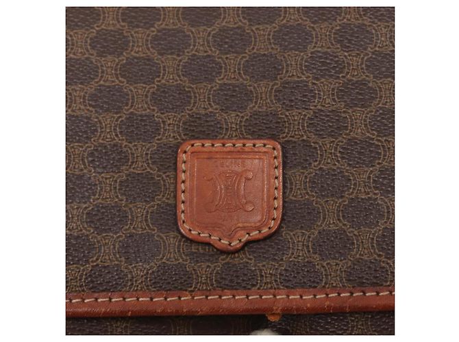 Céline CELINE Macadam Canvas Shoulder Bag PVC Leather Brown Gold Auth bs31810 Golden - view 15