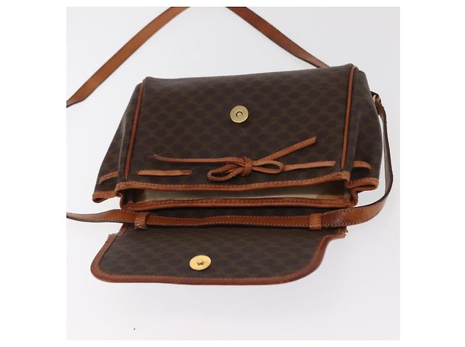 Céline CELINE Macadam Canvas Shoulder Bag PVC Leather Brown Gold Auth bs31810 Golden - view 16