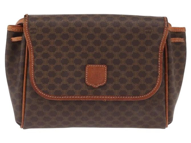 Céline CELINE Macadam Canvas Shoulder Bag PVC Leather Brown Gold Auth bs31810 Golden - view 2