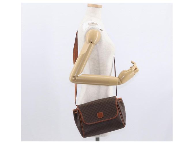 Céline CELINE Macadam Canvas Shoulder Bag PVC Leather Brown Gold Auth bs31810 Golden - view 23