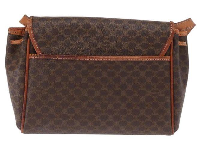Céline CELINE Macadam Canvas Shoulder Bag PVC Leather Brown Gold Auth bs31810 Golden - view 3