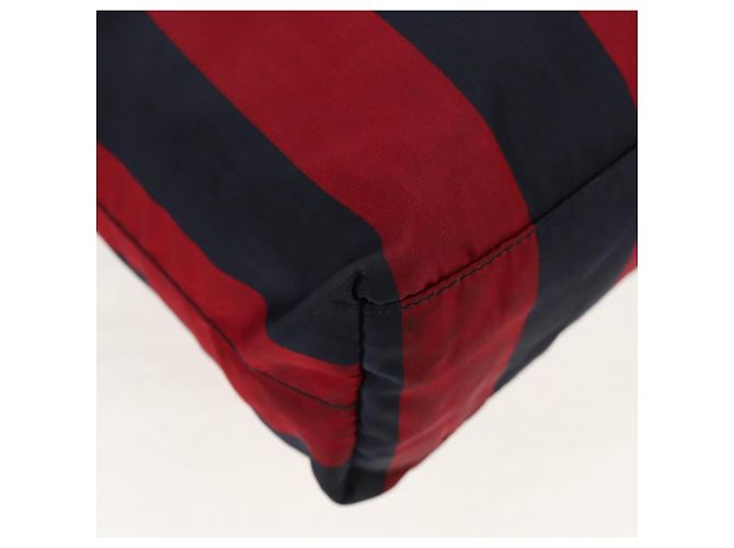 Borsa Tote PRADA Nylon 2in1 Rossa Blu Navy oro Auth 158700 Rosso D'oro - vista 15