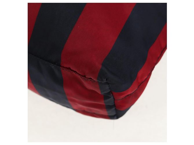 Borsa Tote PRADA Nylon 2in1 Rossa Blu Navy oro Auth 158700 Rosso D'oro - vista 16