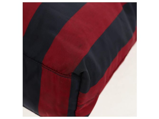 Borsa Tote PRADA Nylon 2in1 Rossa Blu Navy oro Auth 158700 Rosso D'oro - vista 18