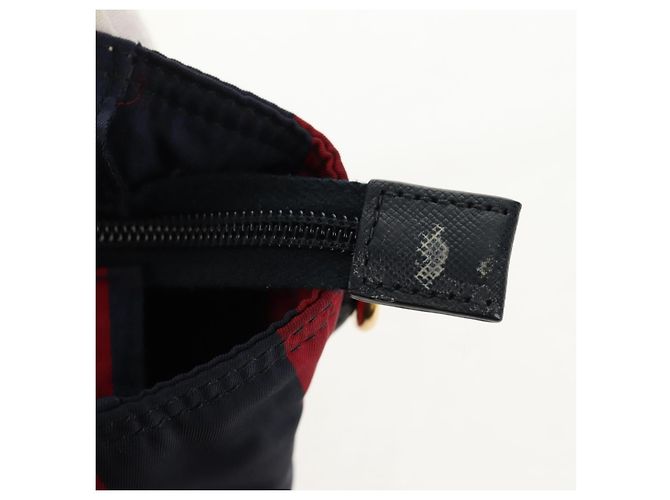 Borsa Tote PRADA Nylon 2in1 Rossa Blu Navy oro Auth 158700 Rosso D'oro - vista 28