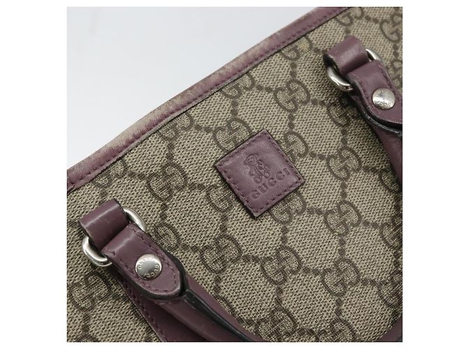 Gucci Borsa a mano Micro GG Supreme in PVC beige e argento 297557 Auth bs31884 - vista 14
