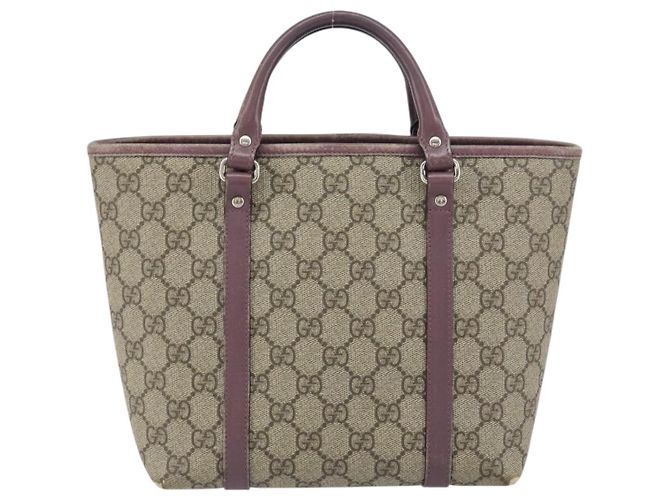 Gucci Borsa a mano Micro GG Supreme in PVC beige e argento 297557 Auth bs31884 - vista 3