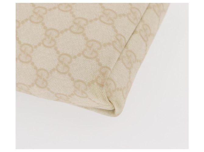 Gucci Borsa a Spalla GG Supreme PVC Bianco Oro 223666 Auth ka1153 D'oro - vista 10