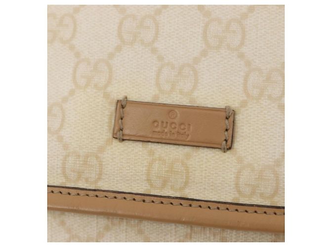 Gucci Borsa a Spalla GG Supreme PVC Bianco Oro 223666 Auth ka1153 D'oro - vista 14