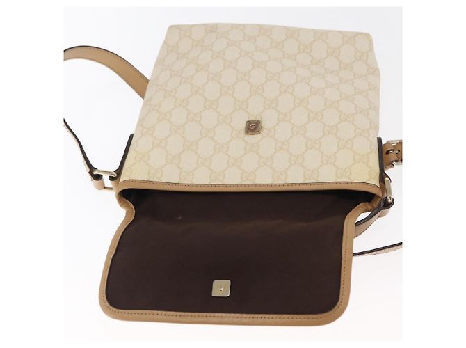 Gucci Borsa a Spalla GG Supreme PVC Bianco Oro 223666 Auth ka1153 D'oro - vista 15
