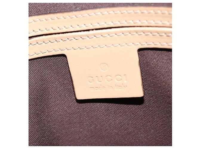 Gucci Borsa a Spalla GG Supreme PVC Bianco Oro 223666 Auth ka1153 D'oro - vista 16