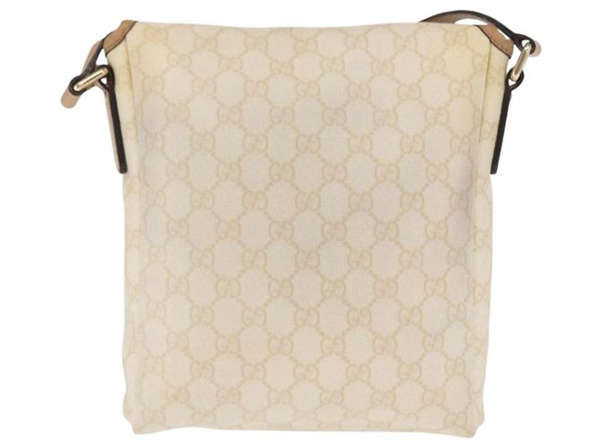 Gucci Borsa a Spalla GG Supreme PVC Bianco Oro 223666 Auth ka1153 D'oro - vista 3