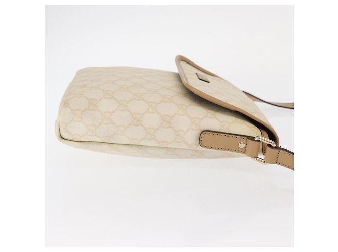 Gucci Borsa a Spalla GG Supreme PVC Bianco Oro 223666 Auth ka1153 D'oro - vista 4