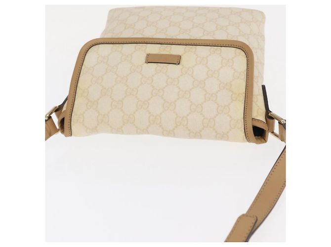 Gucci Borsa a Spalla GG Supreme PVC Bianco Oro 223666 Auth ka1153 D'oro - vista 6