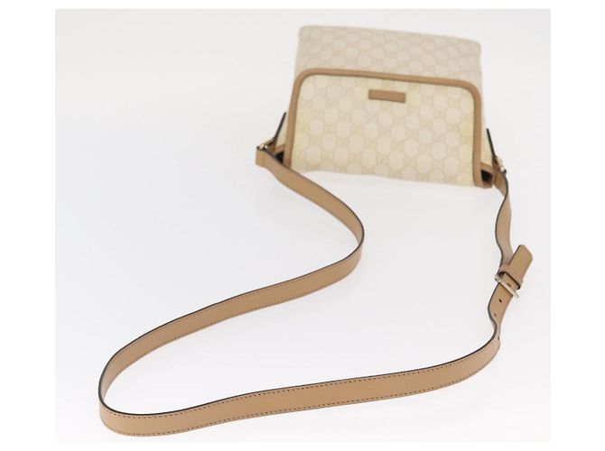 Gucci Borsa a Spalla GG Supreme PVC Bianco Oro 223666 Auth ka1153 D'oro - vista 7