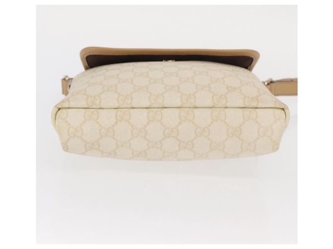 Gucci Borsa a Spalla GG Supreme PVC Bianco Oro 223666 Auth ka1153 D'oro - vista 9