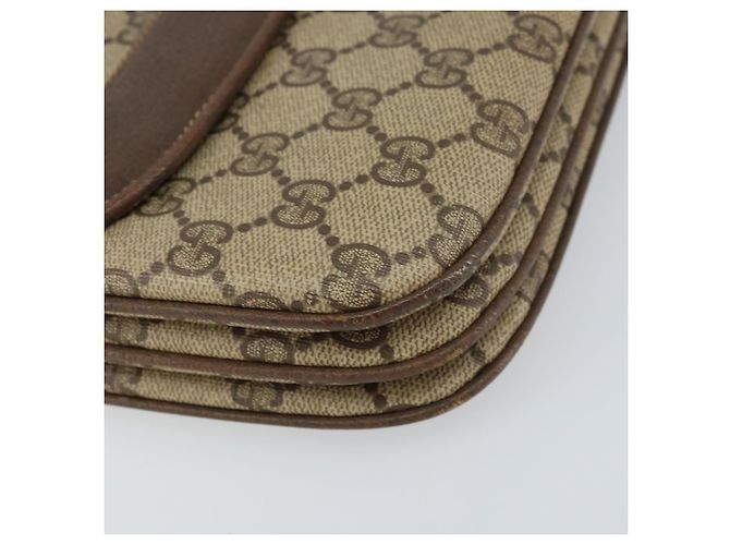 Gucci Borsa a Spalla GG Supreme PVC Beige Oro 004 256 0024 Auth gh1397 D'oro - vista 11