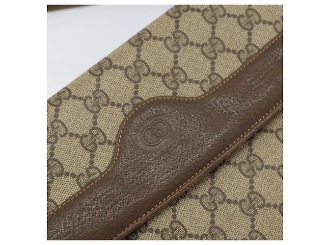 Gucci Borsa a Spalla GG Supreme PVC Beige Oro 004 256 0024 Auth gh1397 D'oro - vista 14