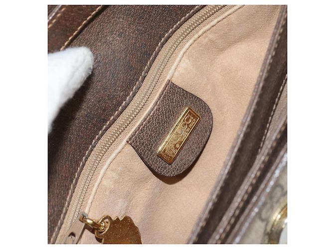 Gucci Borsa a Spalla GG Supreme PVC Beige Oro 004 256 0024 Auth gh1397 D'oro - vista 16