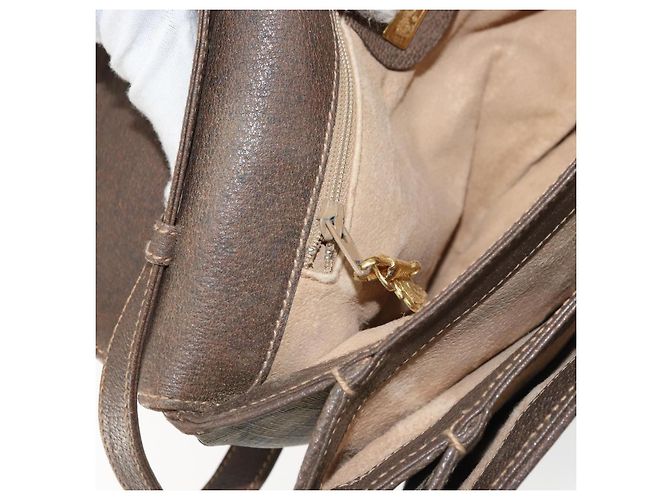 Gucci Borsa a Spalla GG Supreme PVC Beige Oro 004 256 0024 Auth gh1397 D'oro - vista 21