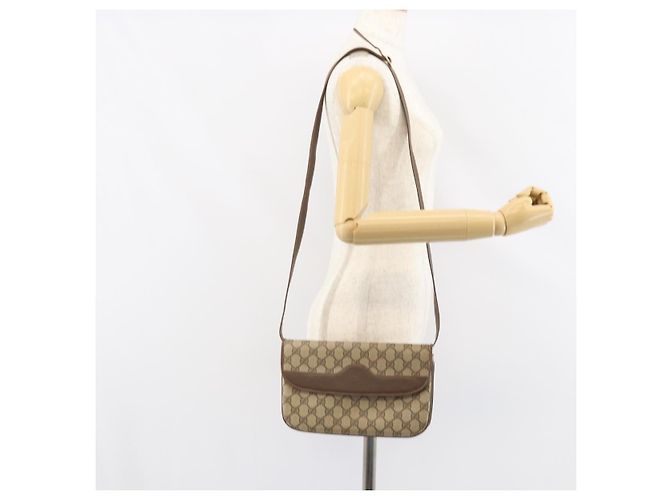 Gucci Borsa a Spalla GG Supreme PVC Beige Oro 004 256 0024 Auth gh1397 D'oro - vista 25