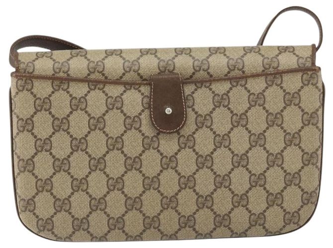Gucci Borsa a Spalla GG Supreme PVC Beige Oro 004 256 0024 Auth gh1397 D'oro - vista 3