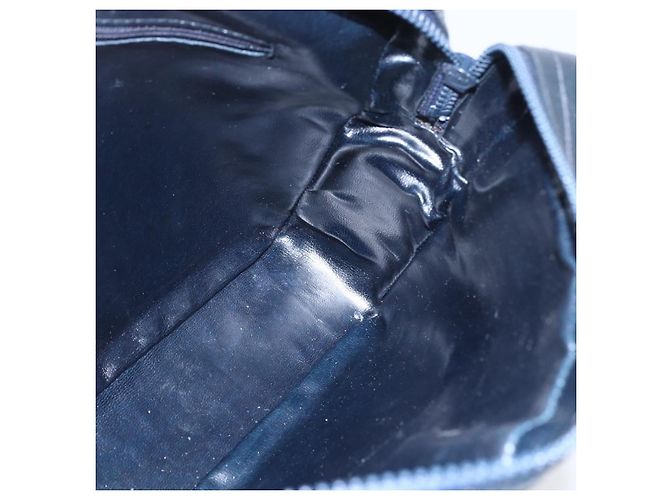 Céline Borsa a Spalla in Tela Macadam C di CELINE in Camoscio Blu Navy e Oro Auth 158416 D'oro - vista 17