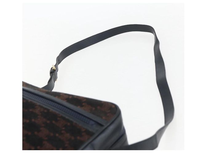 Céline Borsa a Spalla in Tela Macadam C di CELINE in Camoscio Blu Navy e Oro Auth 158416 D'oro - vista 8