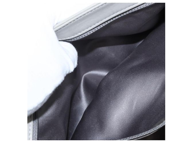 Borsa a spalla in pelle di agnello CHANEL grigio argento CC Auth bs32040 Marrone - vista 21