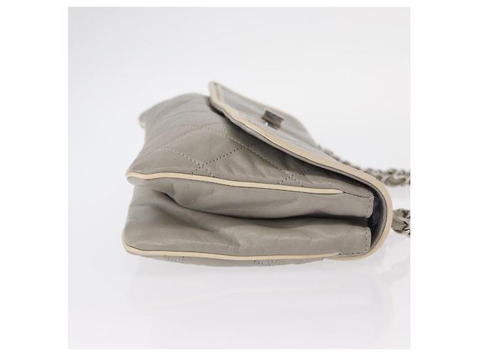 Borsa a spalla in pelle di agnello CHANEL grigio argento CC Auth bs32040 Marrone - vista 4