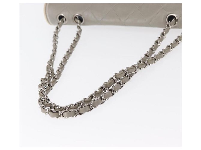 Borsa a spalla in pelle di agnello CHANEL grigio argento CC Auth bs32040 Marrone - vista 7