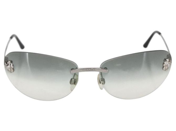 Occhiali da sole CHANEL metallo Nero CC Auth ka1080 - vista 2