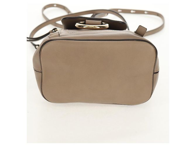 Chloé Chloe Fay Rucksack aus Wildleder 2-in-1 Grau Gold Auth BA9172 Braun Golden - Ansicht 11