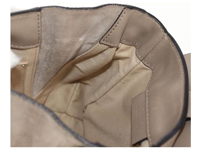 Chloé Chloe Fay Rucksack aus Wildleder 2-in-1 Grau Gold Auth BA9172 Braun Golden - Ansicht 22