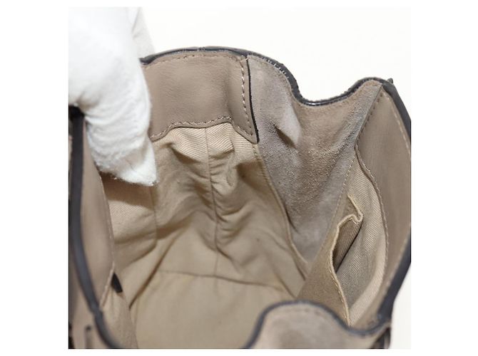 Chloé Chloe Fay Rucksack aus Wildleder 2-in-1 Grau Gold Auth BA9172 Braun Golden - Ansicht 23