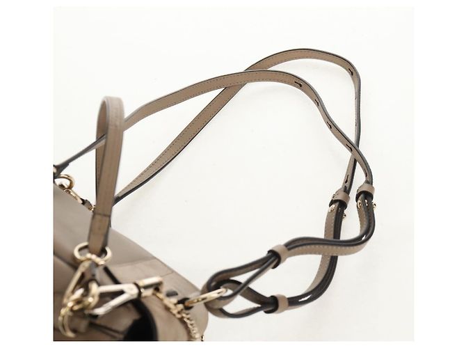 Chloé Chloe Fay Rucksack aus Wildleder 2-in-1 Grau Gold Auth BA9172 Braun Golden - Ansicht 7