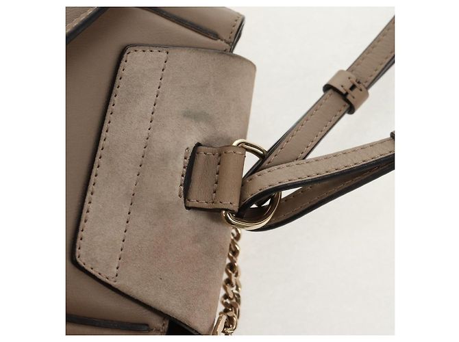 Chloé Chloe Fay Rucksack aus Wildleder 2-in-1 Grau Gold Auth BA9172 Braun Golden - Ansicht 8