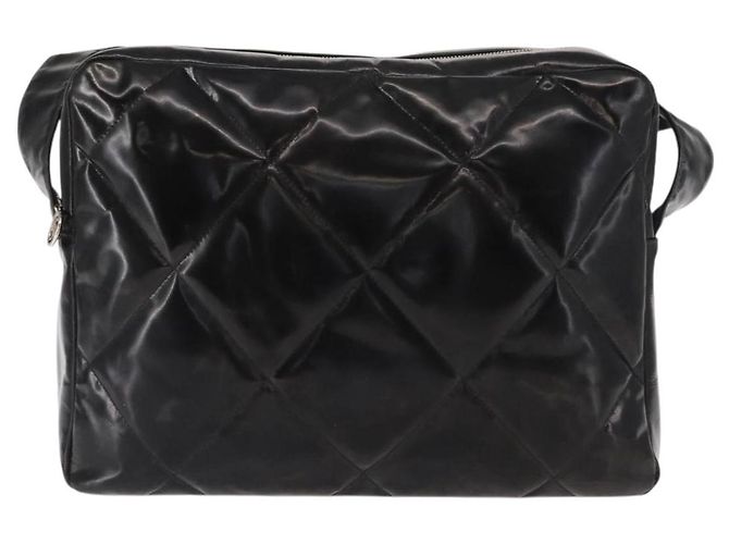 CHANEL Borsa a Spalla Matelassé Smalto Nero Argento CC Auth bs31793 - vista 2