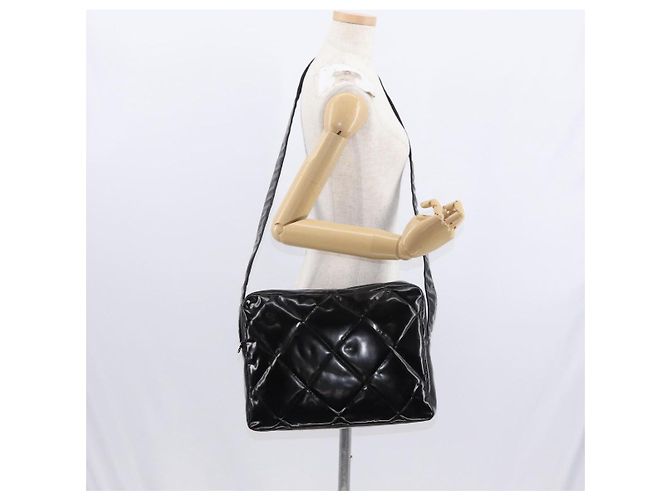 CHANEL Borsa a Spalla Matelassé Smalto Nero Argento CC Auth bs31793 - vista 23
