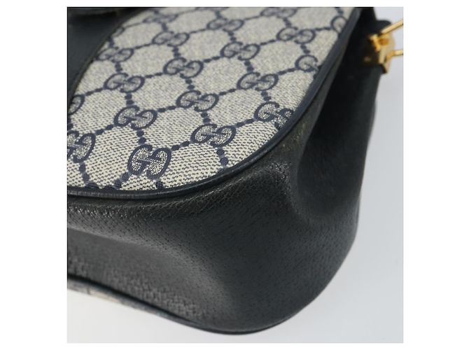 Gucci Borsa Sherry Line GG Supreme in PVC Navy Oro Rosso 10 02 024 Auth 157757 D'oro Blu navy - vista 10