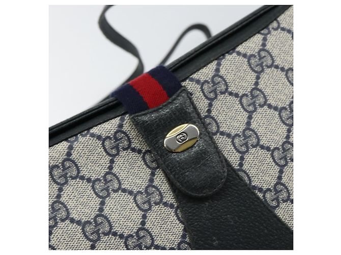 Gucci Borsa Sherry Line GG Supreme in PVC Navy Oro Rosso 10 02 024 Auth 157757 D'oro Blu navy - vista 14