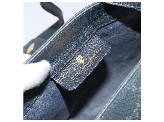 Gucci Borsa Sherry Line GG Supreme in PVC Navy Oro Rosso 10 02 024 Auth 157757 D'oro Blu navy - vista 15