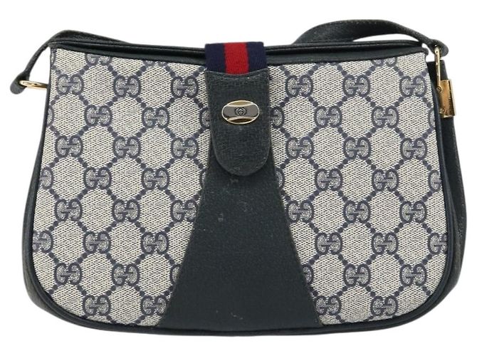 Gucci Borsa Sherry Line GG Supreme in PVC Navy Oro Rosso 10 02 024 Auth 157757 D'oro Blu navy - vista 2