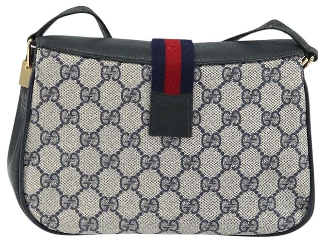 Gucci Borsa Sherry Line GG Supreme in PVC Navy Oro Rosso 10 02 024 Auth 157757 D'oro Blu navy - vista 3