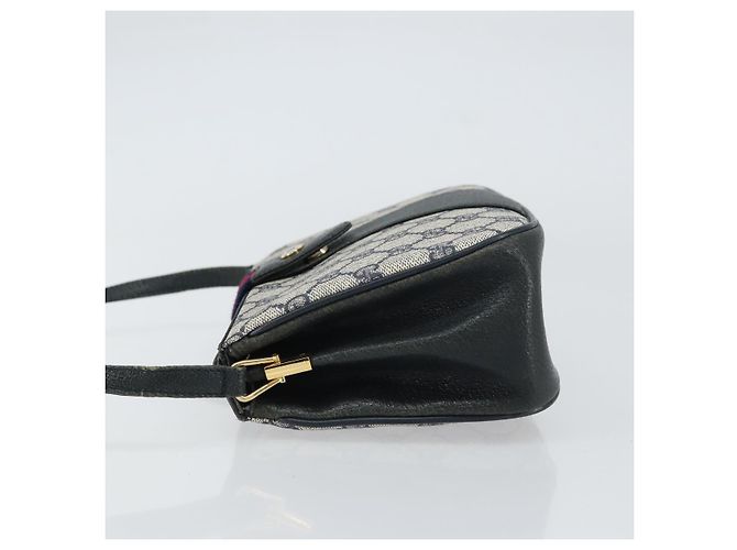 Gucci Borsa Sherry Line GG Supreme in PVC Navy Oro Rosso 10 02 024 Auth 157757 D'oro Blu navy - vista 5